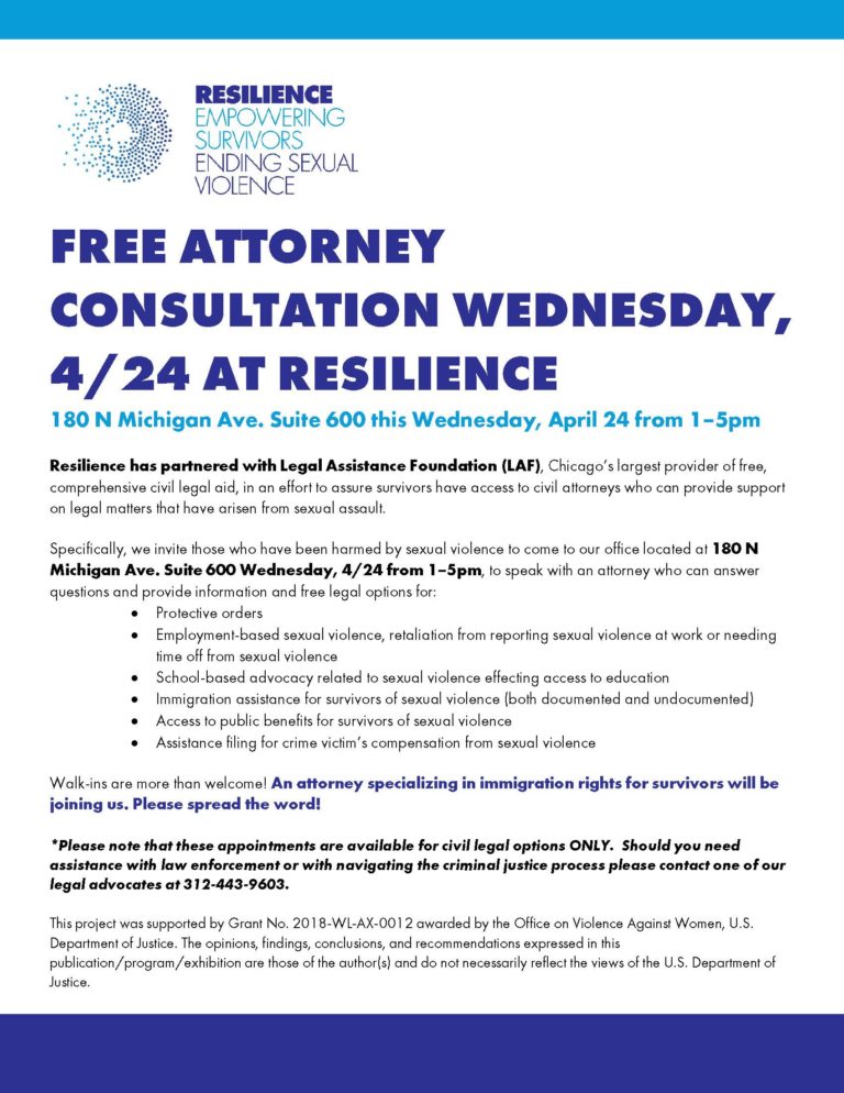 Free Attorney Consultation 4/24/19 Resilience