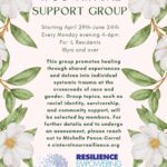 women of color support group flyer.